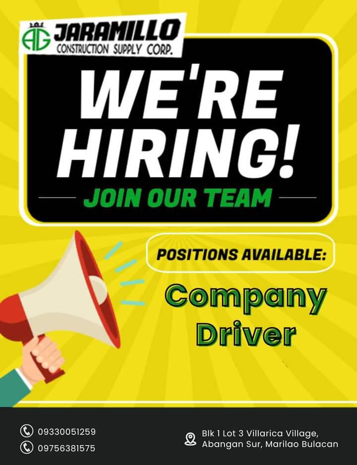 URGENT HIRING DRIVER